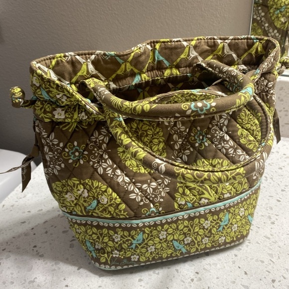 Vera Bradley Bluebird Sitting in a Tree top handle Purse drawstring closure EUC - Picture 2 of 9
